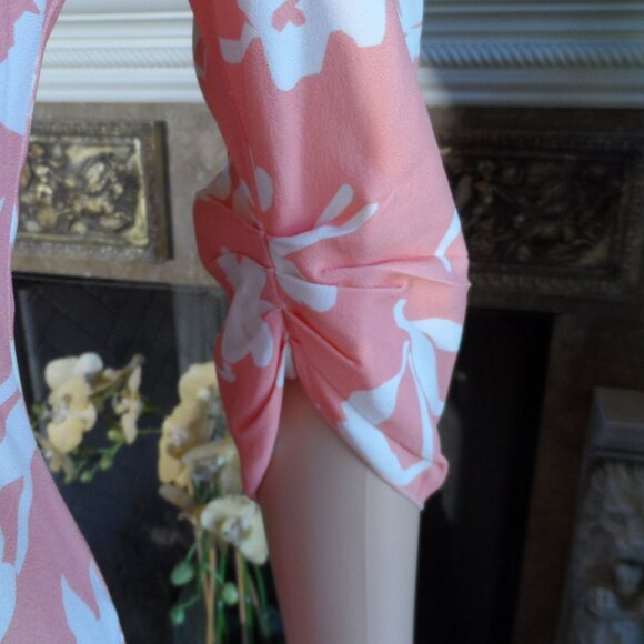 Altuzarra Soft Peach/White Floral Print Shirt Dress Size IT 40 - US 8 - Picture 12 of 16